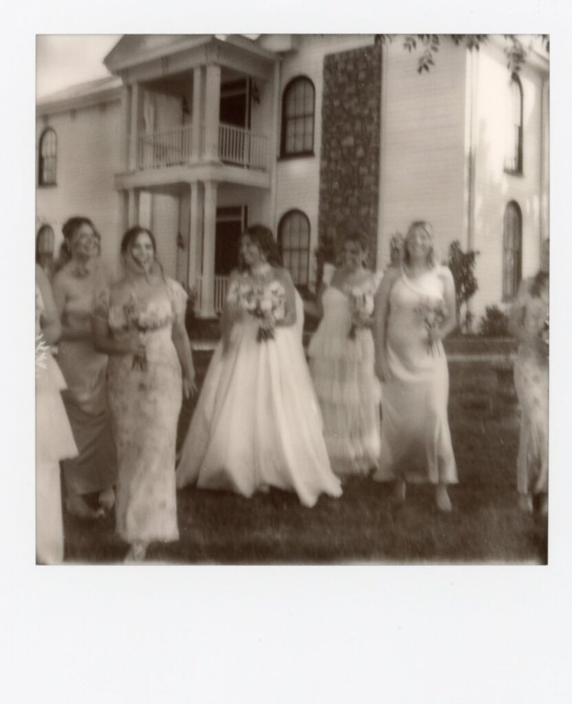bridal party outside a wedding reception venue nashville