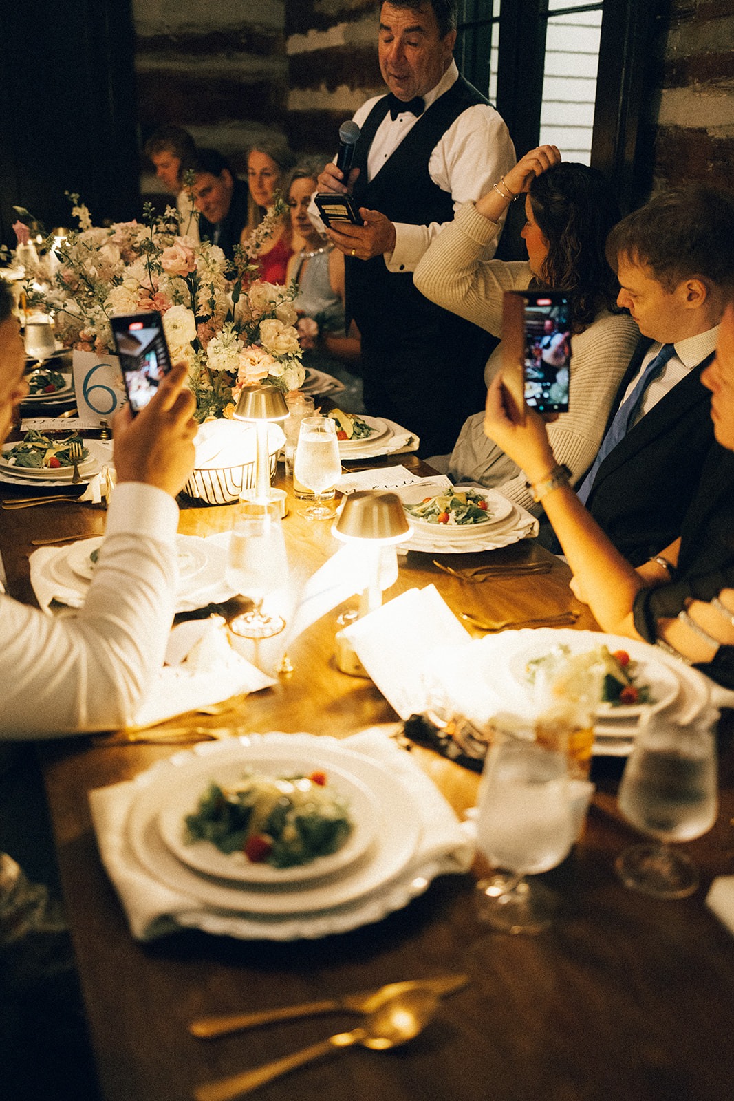 wedding guest giving a speech during a wedding at the estelle nashville venue