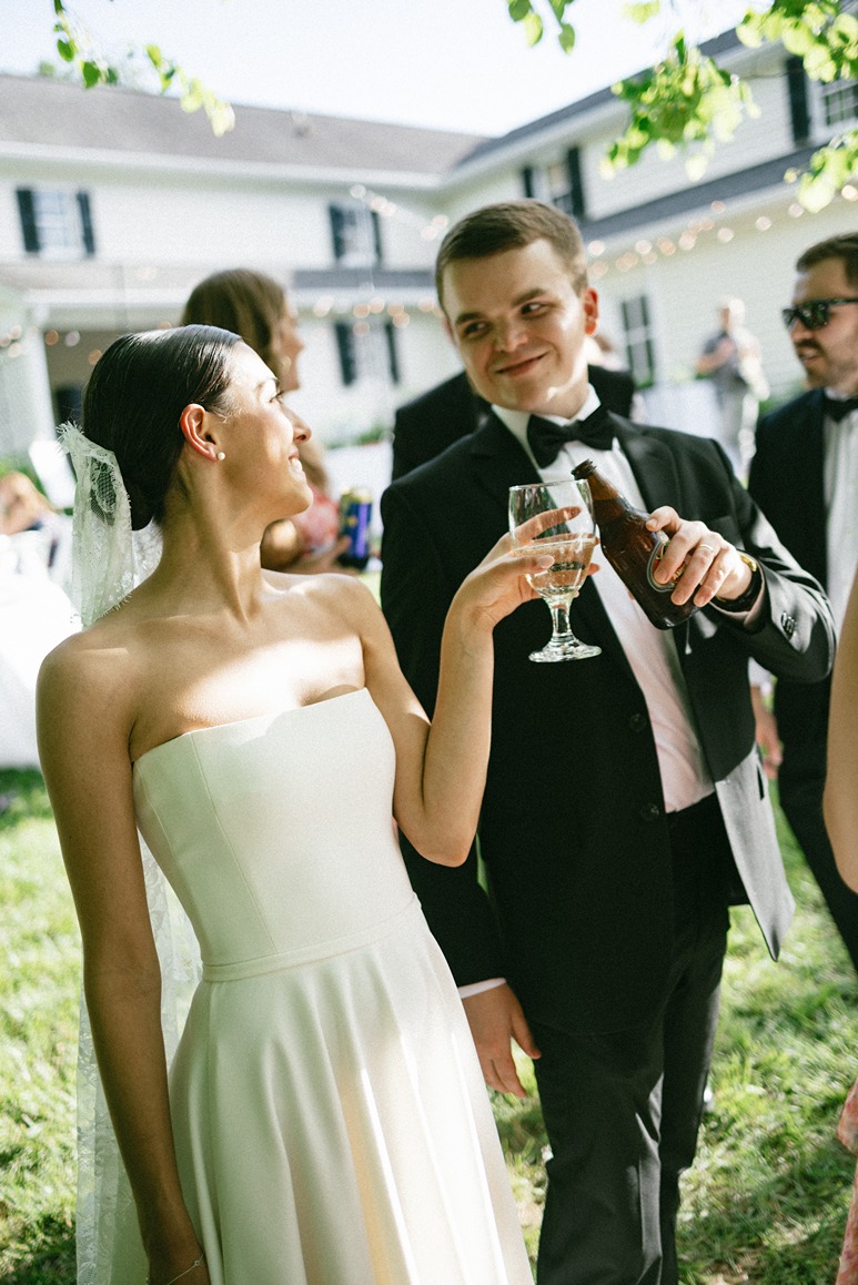 documentary style wedding photography of the bride and groom